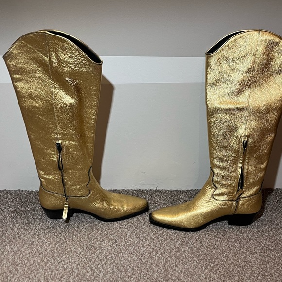 Feners Vivid Gold Knee high western boots - Picture 5 of 8